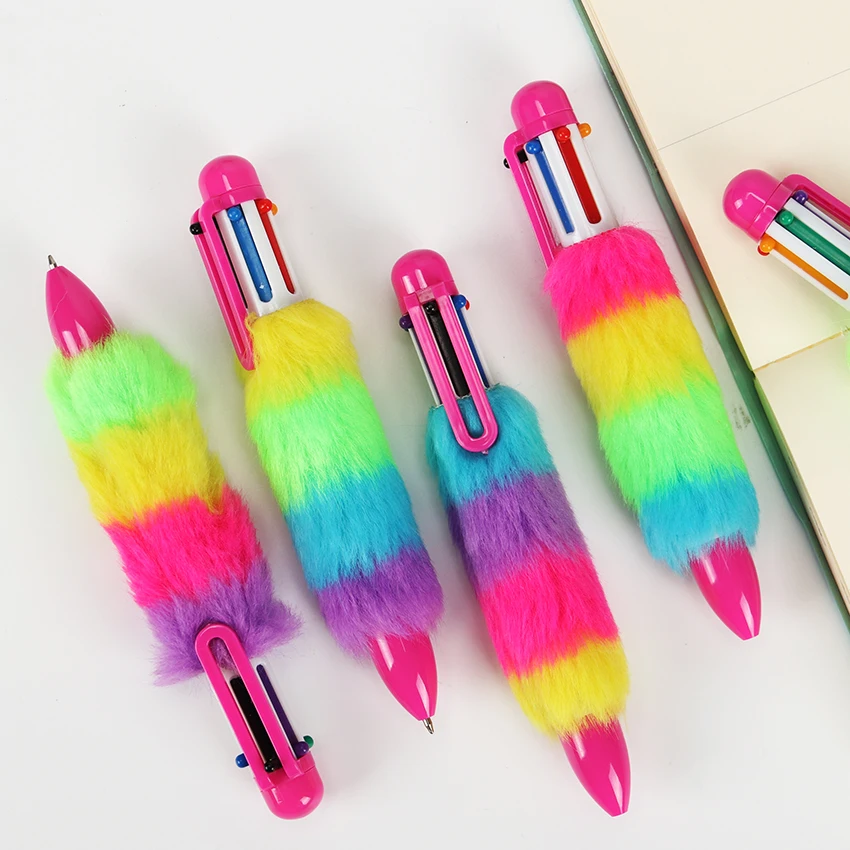 Плюшевые 6 цветов ручки Канцтовары, шариковая ручка школьные принадлежности кавайи офисные аксессуары ручки для письма канцелярские принадлежности Инструменты