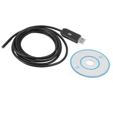 6 LED 5.5mm Dia Waterproof USB Pipe Inspection Endoscope USB Borescope Inspection Wire Camera 5M With Mini Camera Side Mirror