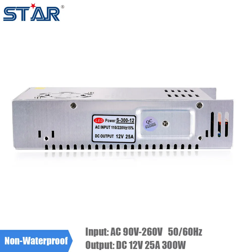 

25A  300W Aluminum LED Lghting Power Supply Adapter Transformer Non-Waterproof LED Driver Switching turn 110V/220V into 12V