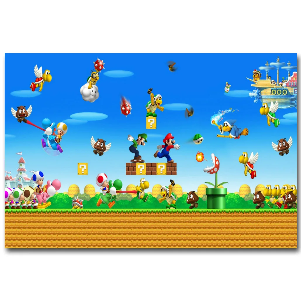 Super Mario 3D World Art Silk Fabric Poster Print 13x20 ...