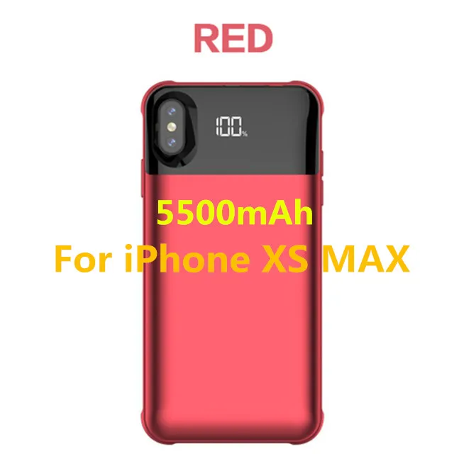 NTSPACE отдельный беспроводной зарядный чехол для аккумулятора для iPhone XS MAX XR чехол для питания для iPhone X XS резервный внешний аккумулятор чехол для зарядки - Цвет: Red for XS MAX