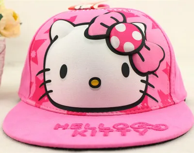 100% хлопок Детские кепки с рисунком Hello Kitty спортивные бейсболки регулируемая