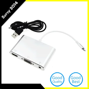

8Pin Lightning to HDMI VGA Audio AV TV Adapter Cable For iPhone 8 7 6 Plus X