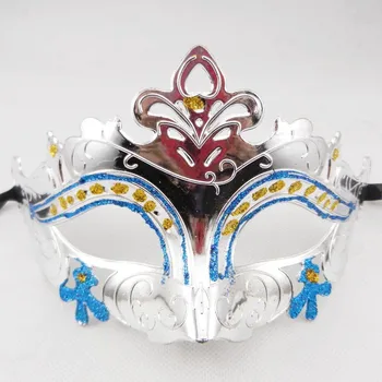 

10pcs Halloween Costume Mask, Venice Painting, Half Face Mask, Cross Colored Painting Mask Party Toys Movie Theme Props Supply