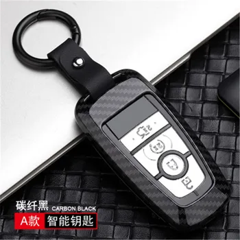 

2019 New Carbon Fiber Car Key Case Cover For Ford Fusion Mondeo Mustang Explorer Edge 2015 2016 2017 2018 Fob Shell