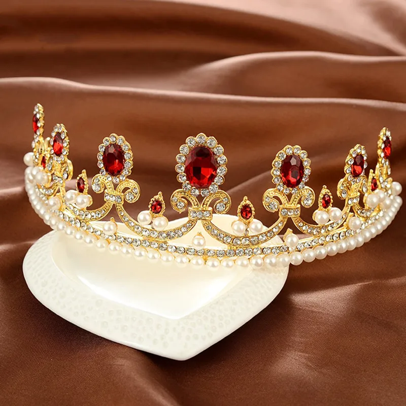 New-Sale-Europe-Style-High-quality-Red-Opal-Women-Elegant-Luxurious-Wedding-Bridal-Crown-Headwear-Wedding (1)