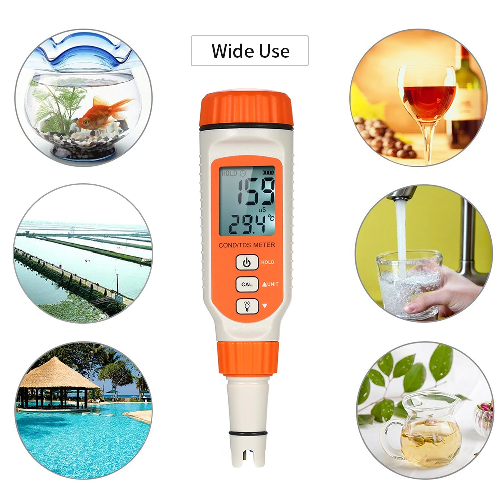 3 in 1 Water Quality Tester Pen Type Conductivity Meter Professional TDS / COND TEMP Analyzer Total Dissolved Solid Temperature