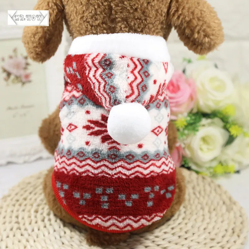 100 Cotton Soft autumn and Winter Warm Pet Dog Clothes Cozy Snowflake