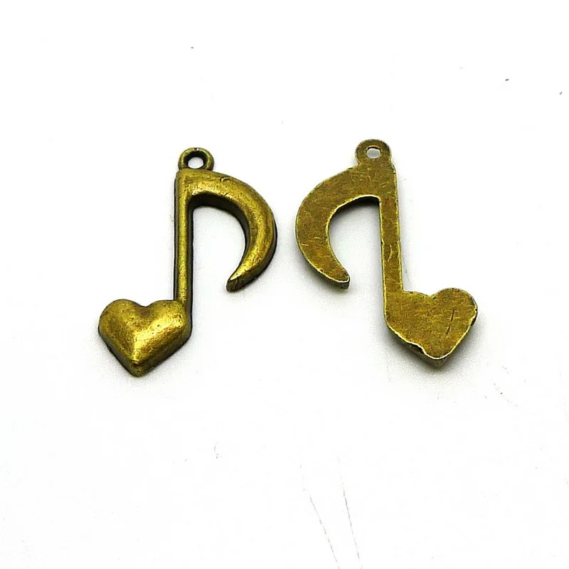 free shipping 100pcs/lot A2762 anqtique bronze music note shape alloy