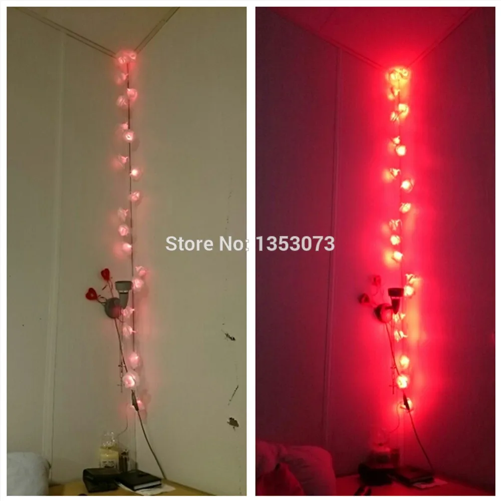 Rose Multicolor LED String Lights LED Rope Christmas Garlands Holiday Light Wedding Lantern Lighting 1-7