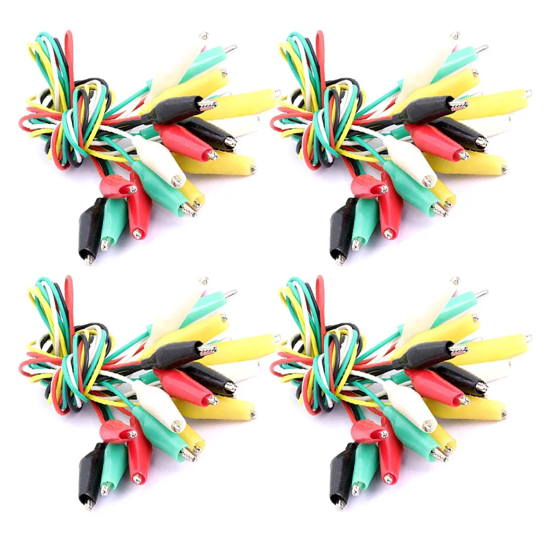 

10pcs Double-ended 35MM Alligator Clips Jumper Wire Test Clips DIY Test Cable Test Folder Hook clip 50cm/19.68" 5 color