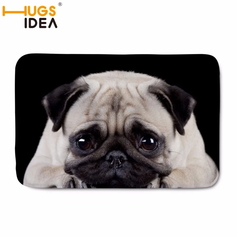 Hugsidea 40 59cm Pug Dog Bath Mat Bathroom Carpet Water Absorption Hugsidea 40 59cm Pug Dog Bath Mat