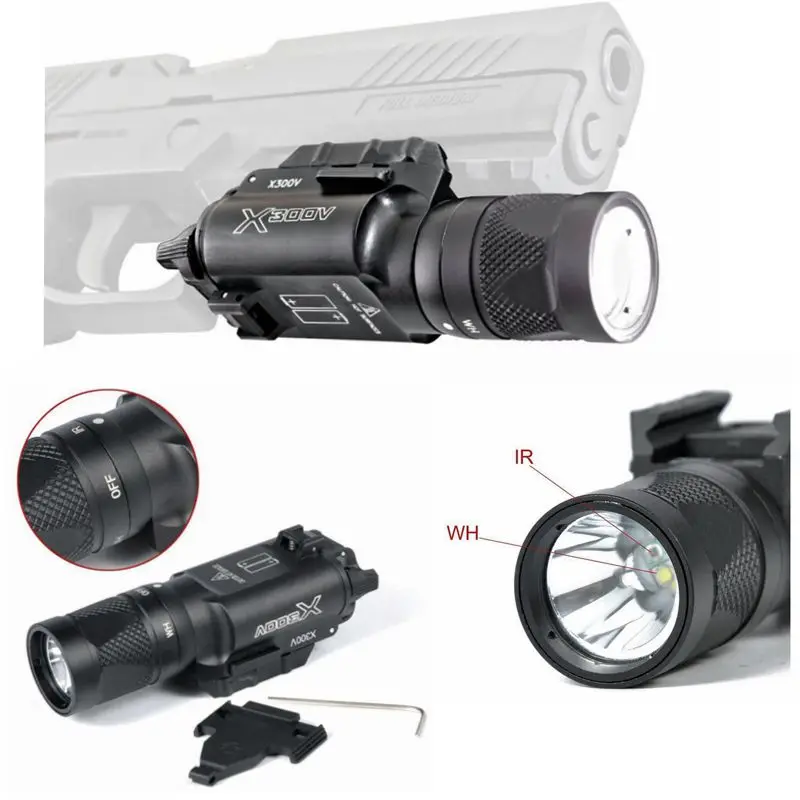 Tactical X300 Series X300V IR Flashlight LED Night Vision Weapon Light