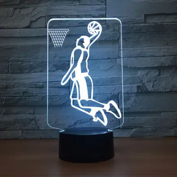 

7 Color shoot a basket 3D creative visual night light three-dimensional table lamp 1020