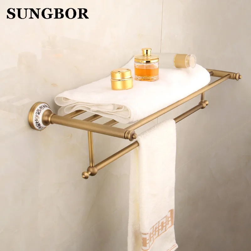 Wholesale and Retail Antique Brass with Porcelain Bathroom Towel Racks