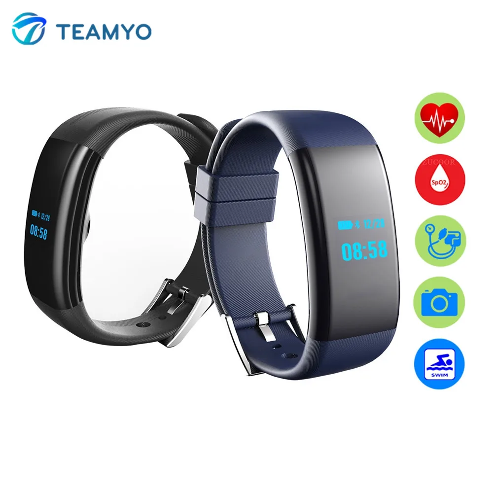 Teamyo DF30 Smartband Heart Rate Blood Pressure Watch Oxygen Monitor Smart Bracelet Fitness Tracker Waterproof For