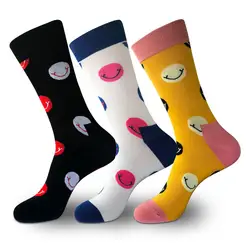 PEONFLY Happy забавные для мужчин носки для девочек высокое качество чесаный хлопок длинные Цветные носки новинка трубки скейтборд СВАД