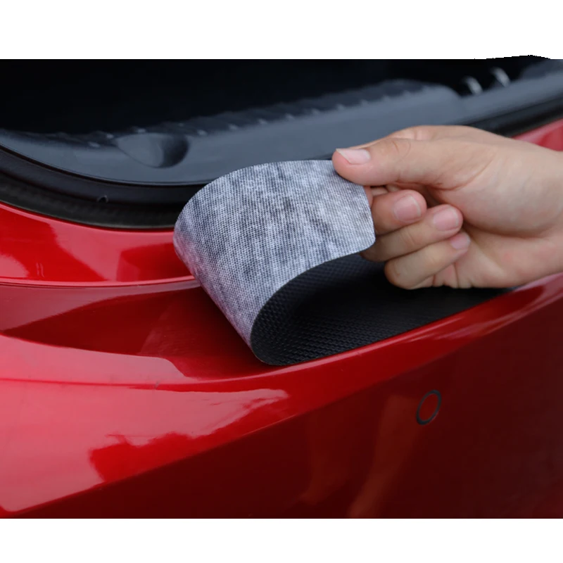 Искусственная кожа углеродное волокно Стайлинг после охраны заднего бампера багажник защитная пластина для Fiat 500x автомобильные аксессуары