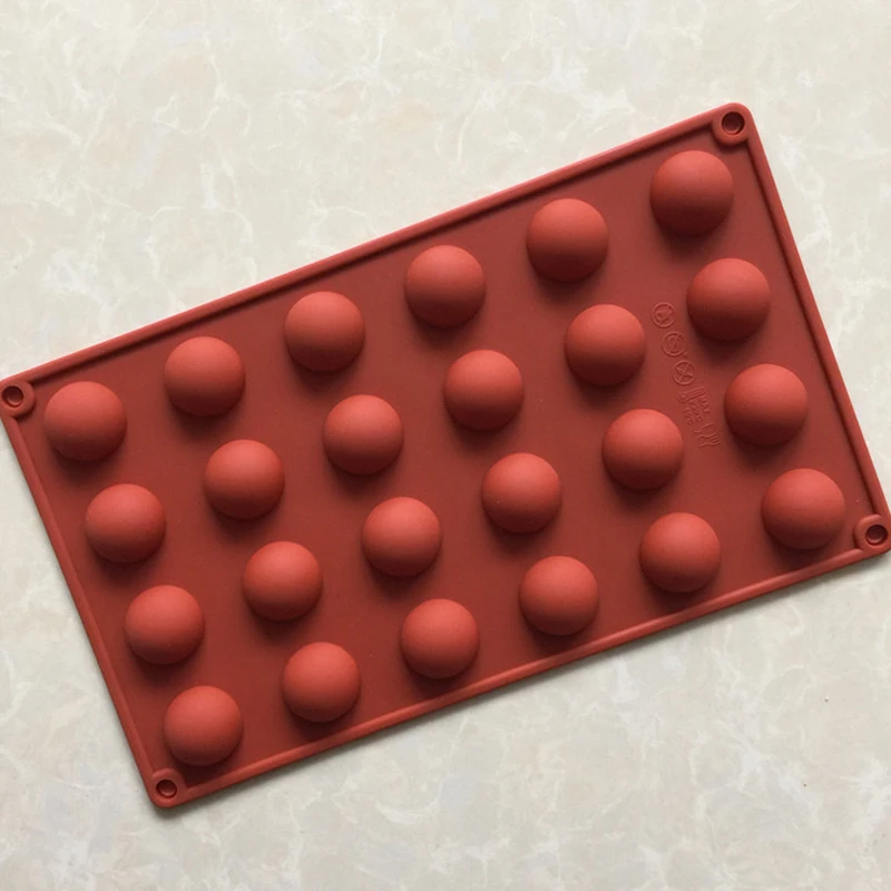 

24-cavity Silicone Semicircle Bakeware Cake Mould Mold for Chocolate Candy Jelly, random colors, MF154