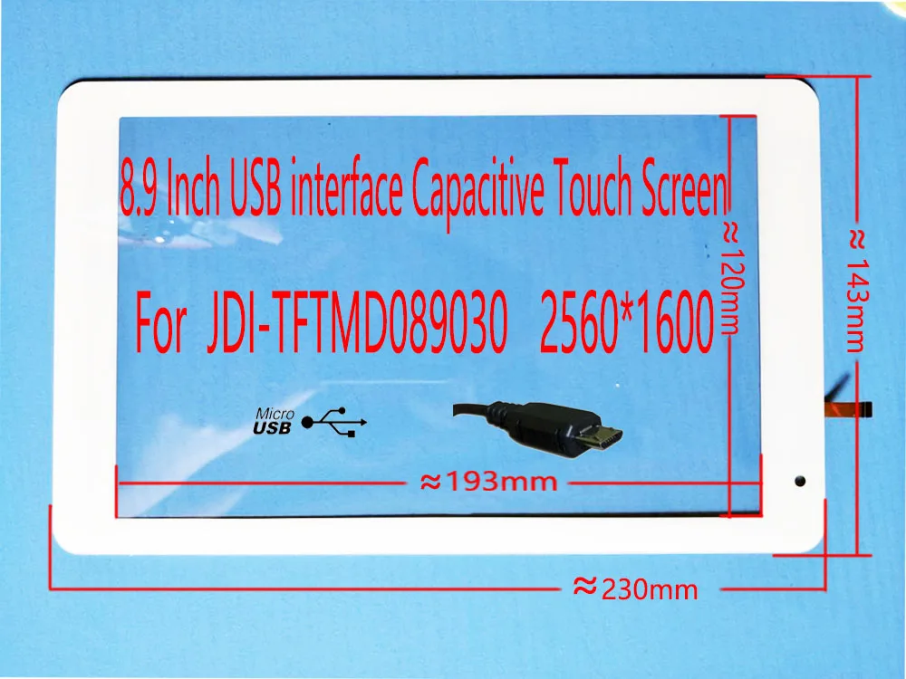 8,9 дюймов TFTMD089030 специальный USB сенсорный экран 5 пальцев сенсорная Поддержка Win7 8 10 Raspberry Pi Linux Android