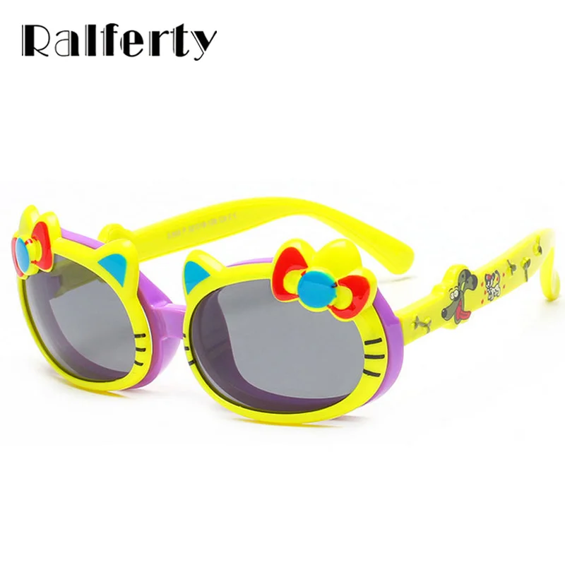 

Ralferty Child Cute Cat Flip Up Polarized Sunglasses Kids Baby Infant Cartoon TAC TR90 Sun Glasses Outdoor Goggles Oculos 859