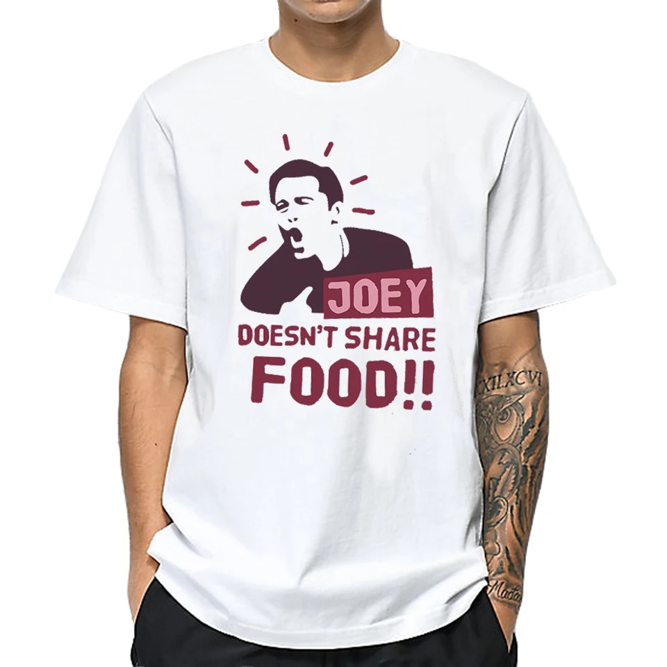 Joey Dosen't Share еда Забавные футболки мужские короткий рукав Футболка Homme