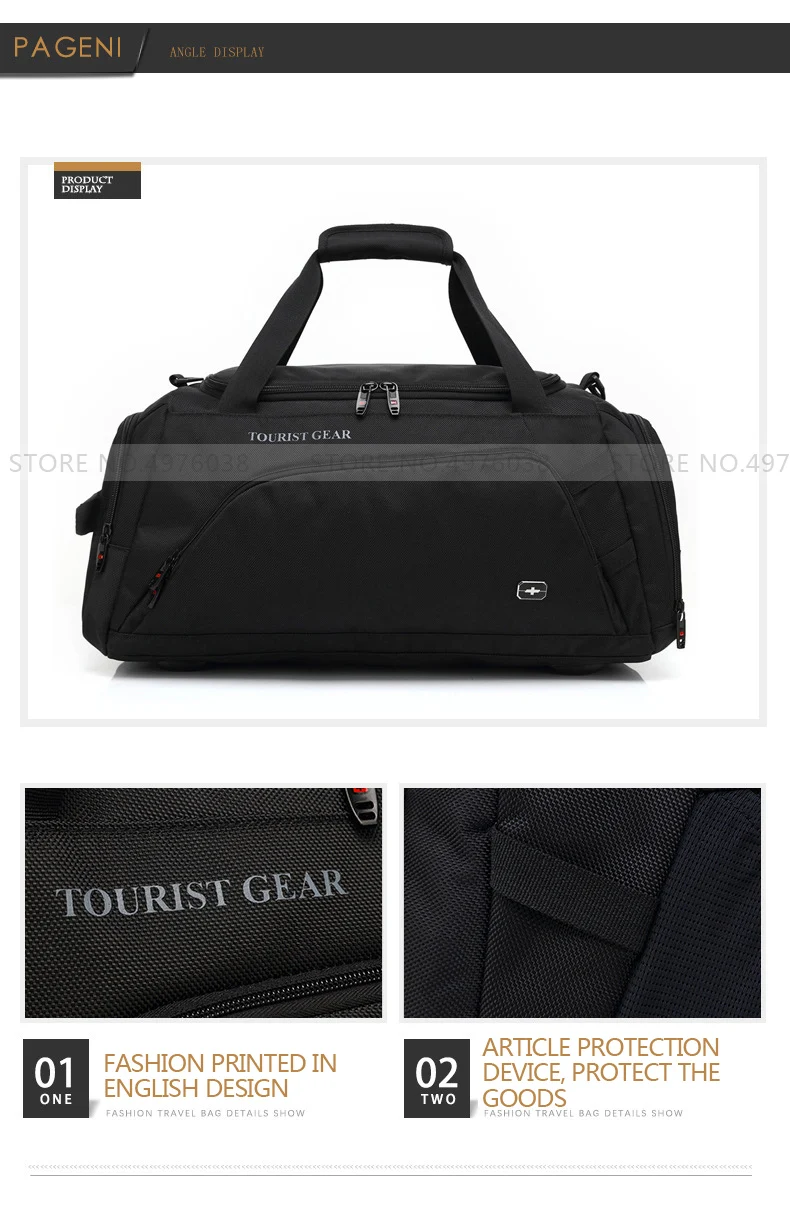 Швейцарские мужские дорожные сумки, сумки для багажа из Оксфорда, сумки для путешествий, водонепроницаемая сумка для выходных, Большая вместительная многофункциональная сумка на плечо