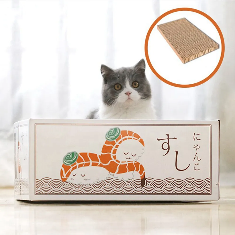 

Cat Scratching Board Box Cute Japanese-style Cat Toy for Cats Pet Corrugated Interactive Play Toy Cats Supplies Safe Non-toxic
