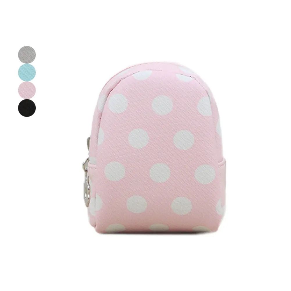

Korean Women Mini Coin Purse PU Leather Dots Candy Color Key Holder Card Bag Zipper Change Wallet Girl Clutch Money Bags Popular