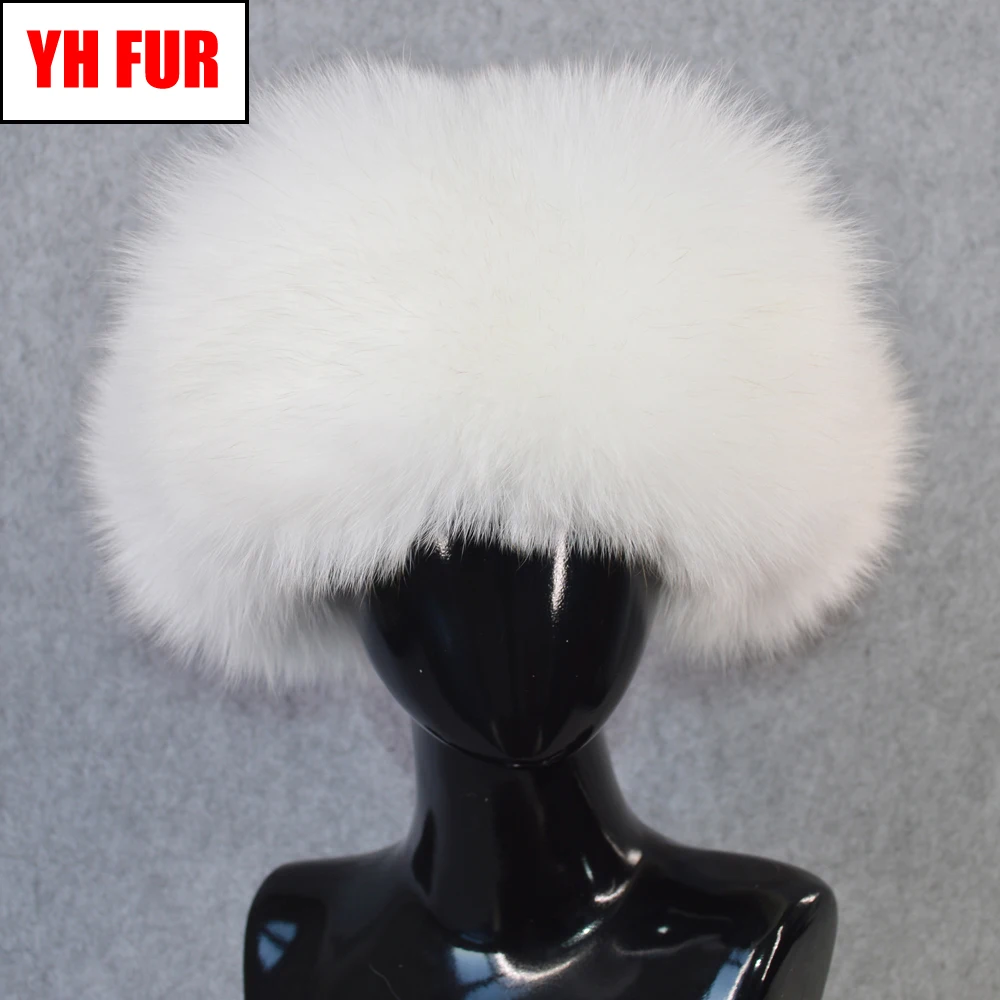 

Hot Sale Women Natural Fox Fur Russian Ushanka Hats Winter Thick Warm Ears Real Fox Fur Bomber Hat Lady Genuine Real Fox Fur Cap