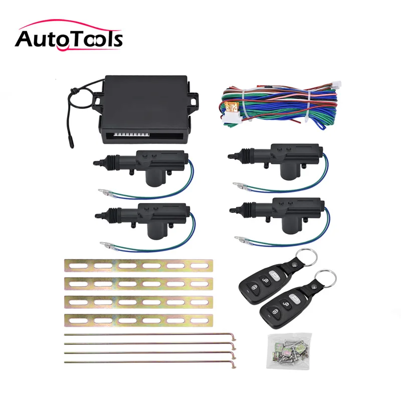 

Universal auto car Central Locking Alarm Security Kit Remote 4 Door Bracket Keyless Entry System 360 Degree Rotation Car-styling