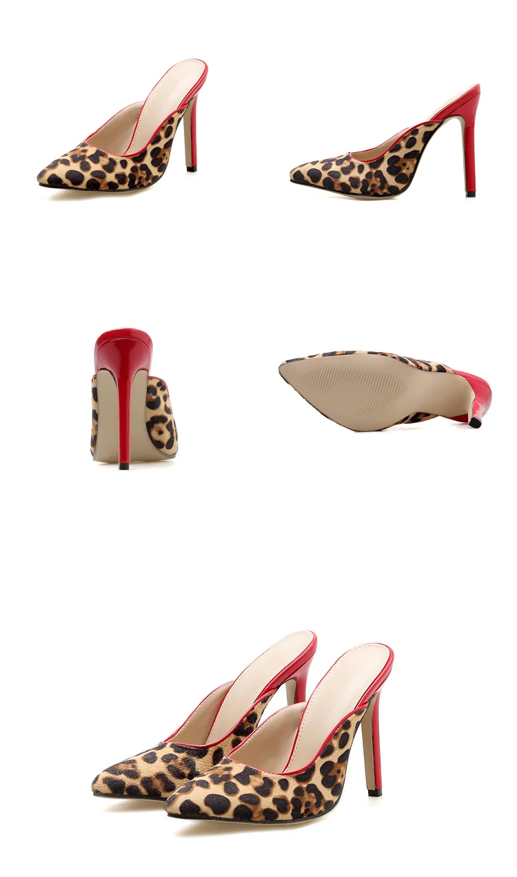 Eilyken/пикантные леопардовые туфли на высоком каблуке 12 см; модная обувь для вечеринок; женские туфли-лодочки с острым носком; Baotou; свадебные туфли