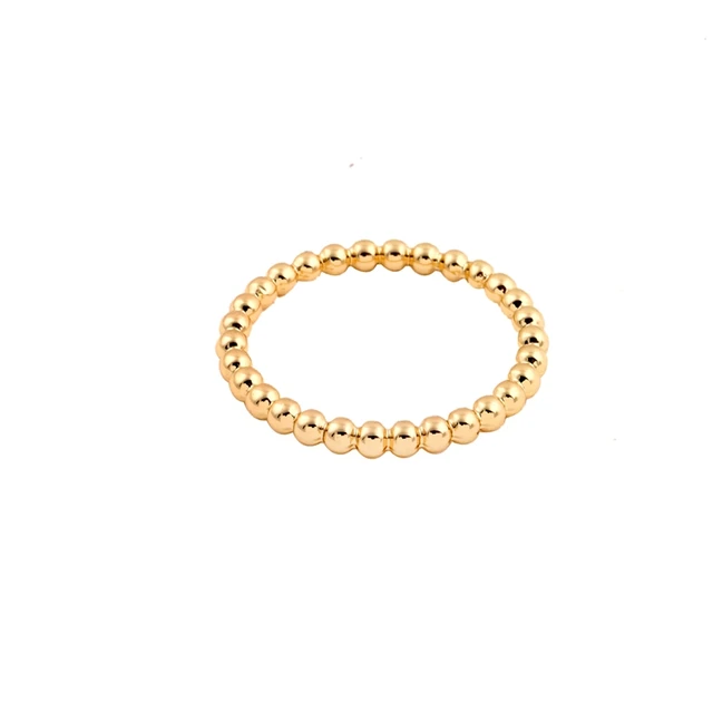 Shuangshuo 2017 New Gold Slim Stacking Beaded Rings for Women Full Bead Wire Rin Shuangshuo 2017 New Gold Slim Stacking Beaded Rings for Women Full Bead Wire Rin