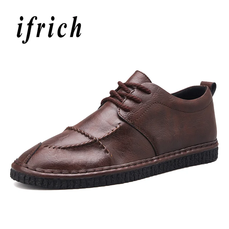 

New Male Flats Shoes Red Pu Leather Men Youth Casual Footwear Lace Up Business Casual Mens Shoes Rubber Non-Slip Walking Shoes