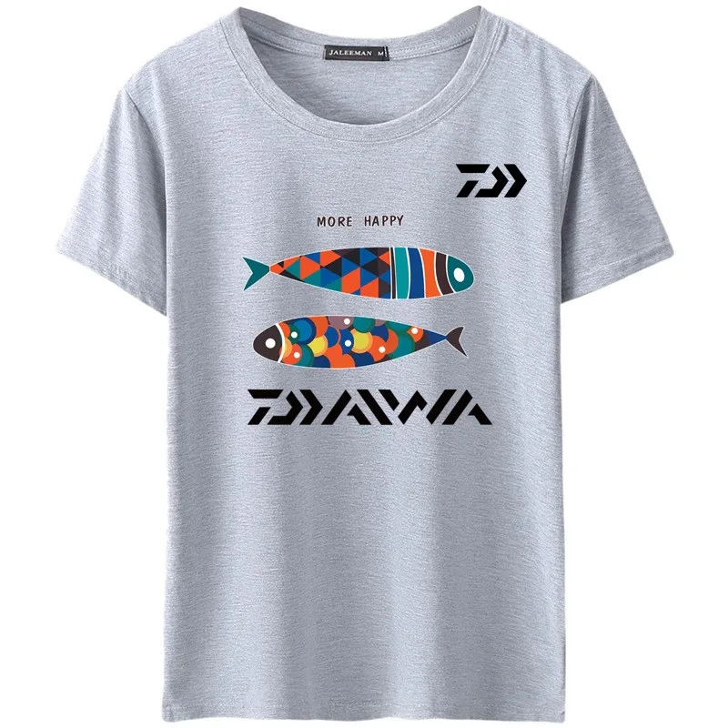 Футболки для рыбалки Daiwa, Джерси с коротким рукавом, хлопок, рыболовная приманка для ловли карпа, форели, окуня, анти-УФ, быстросохнущая дышащая одежда