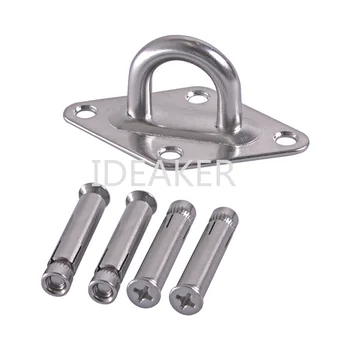 

2PCS 304 Stainless Steel M10 Ring Triangle Sail Shade Pad Eye Plate Boat rigging with crosshead expansion Screws