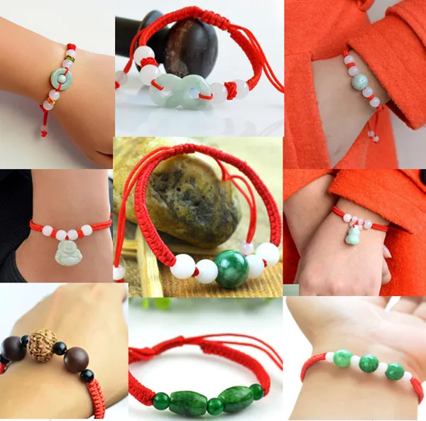 

Vintage bracelet jewelry lucky red thread string knot bracelets for women red rope beads ethnic bracelets&bangles gift 0543
