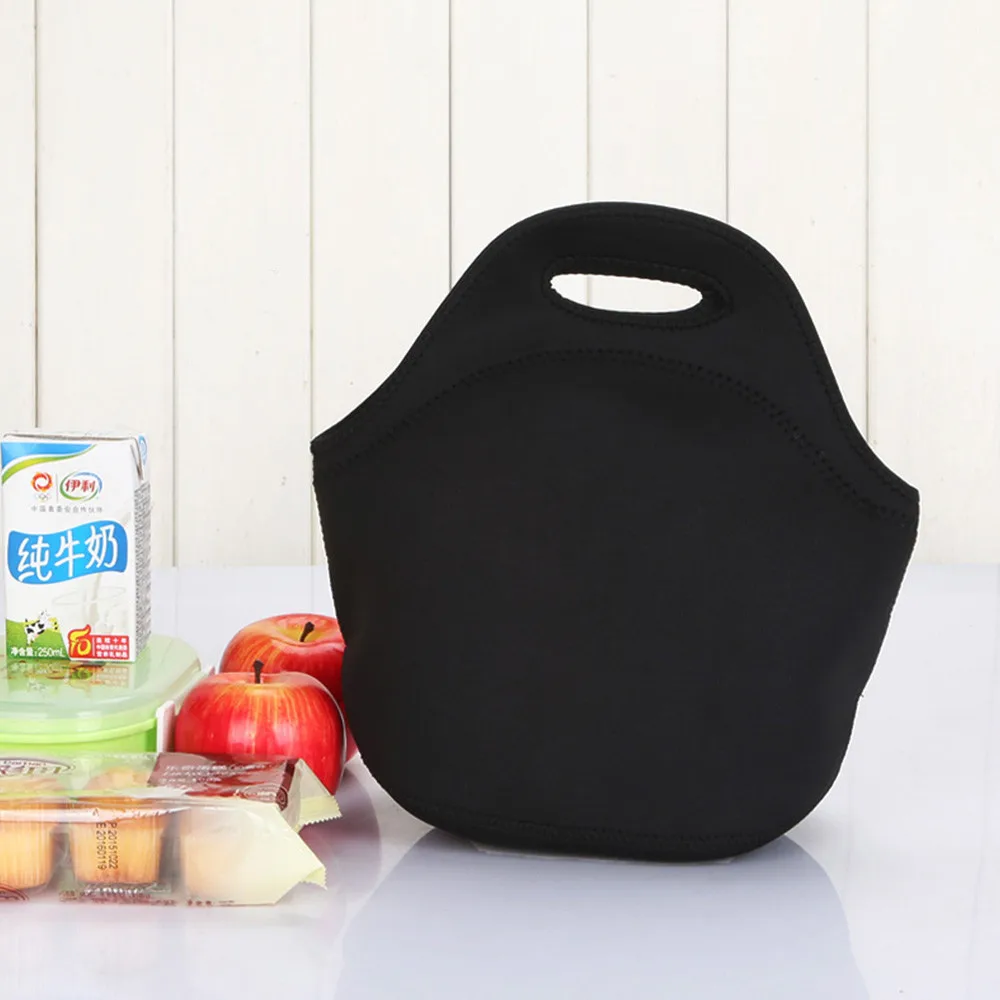 Неопреновый мешок для завтрака мешок еды Ланчбокс школьный ребенок изолированный сплошной цвет коробка Tote пакеты для продуктов питания тепловой охладитель школьный Ланчбокс# P