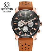 Часы мужские водонепроницаемые (30 м) с кожаным ремешком|clock brand|clock