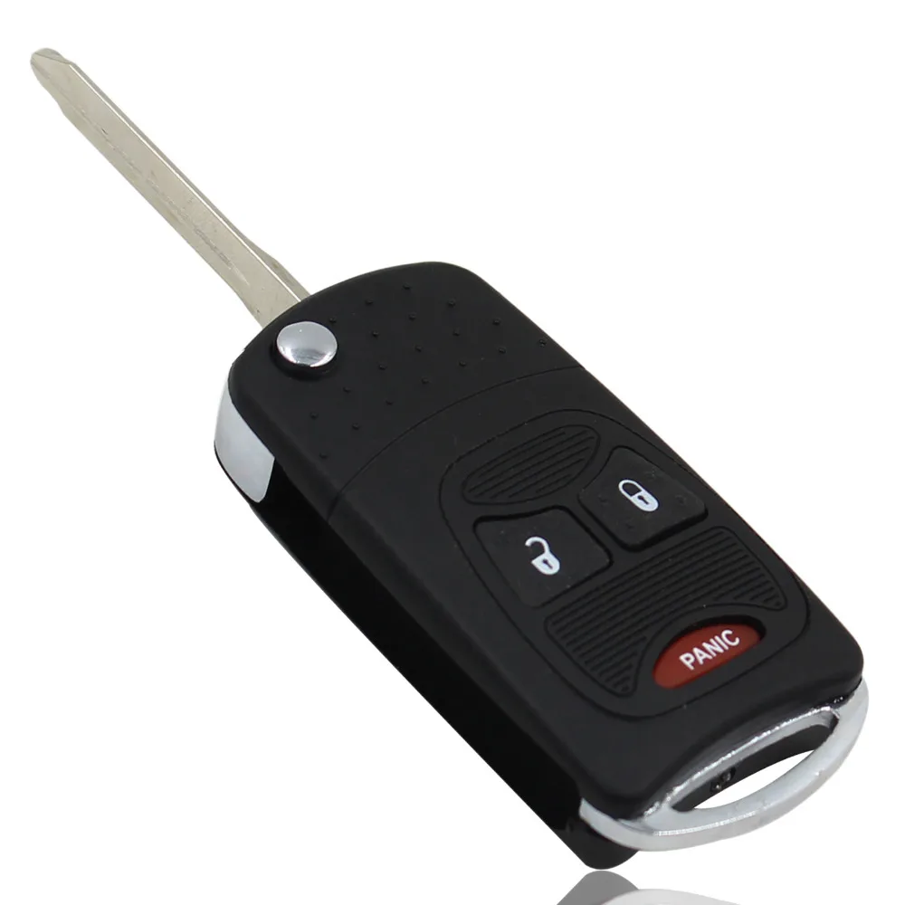 Keyyou 3 кнопки корпуса Кнопка площадку флип Оболочки подходит для Chrysler Jeep Dodge Ram 1500