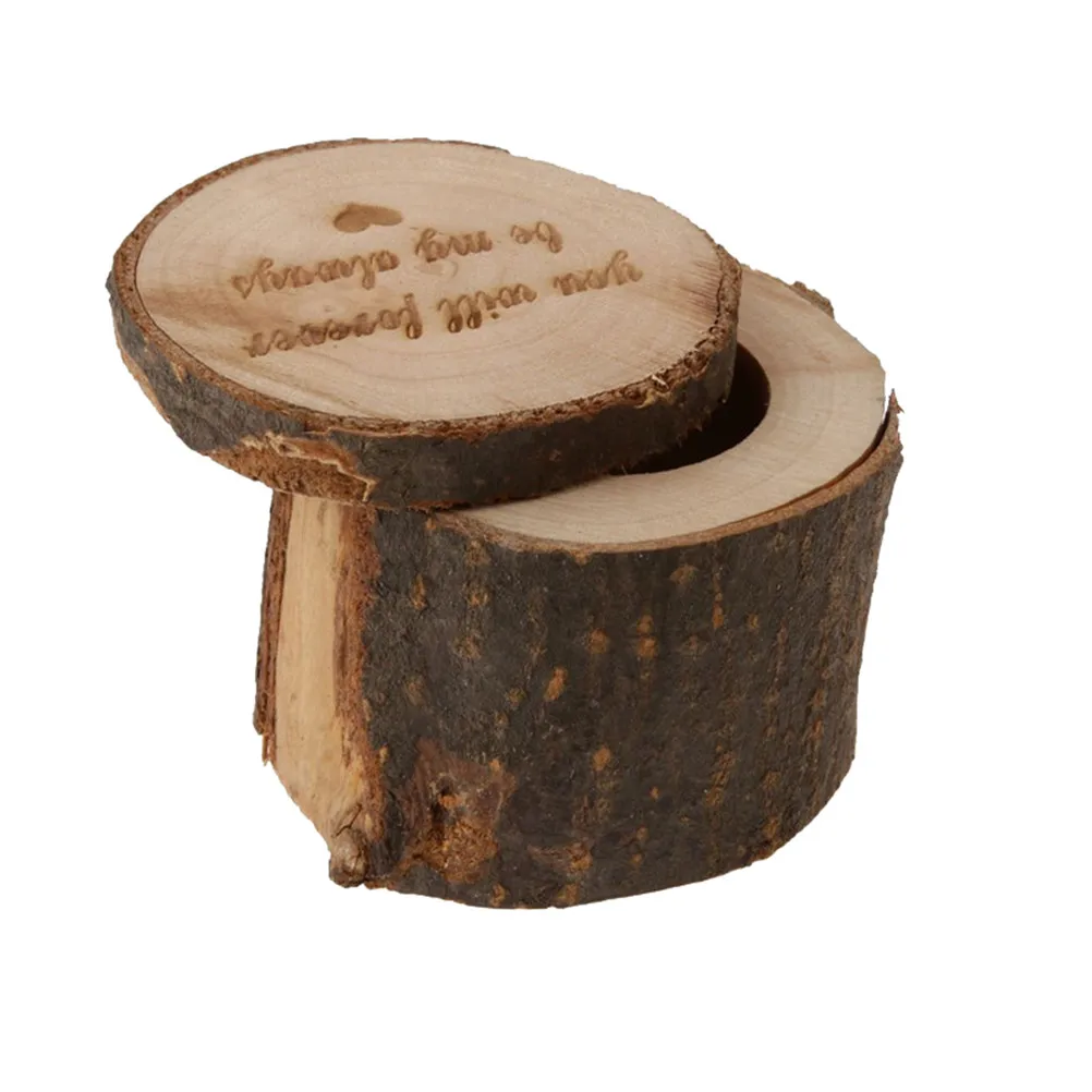 

Wooden Ring Box Round Shabby Chic Rustic Wedding Ring Box Jewelry Storage Box