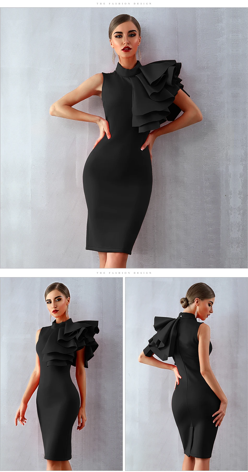 Women's Hypnotizing Celebrity Runway Dress Black