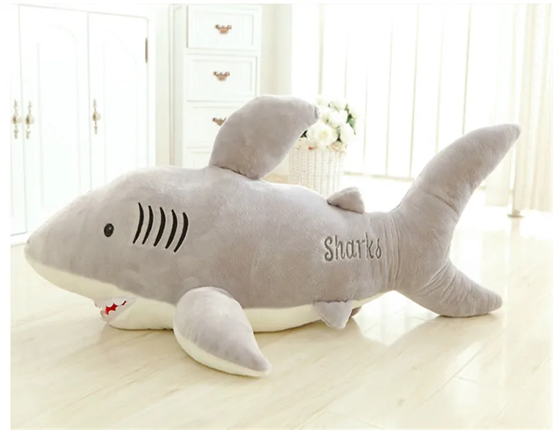 plush gray shark toy 120cm3