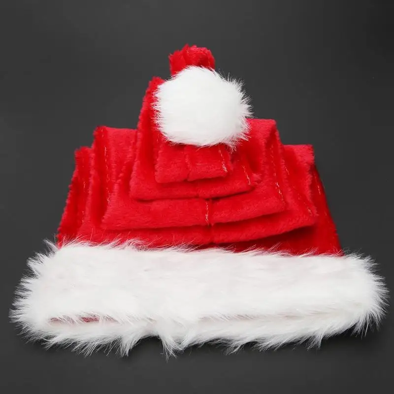 1,5 м для рождественской вечеринки Санта Клаус длинные шляпа бархат красный, белый Кепки костюм рождественское платье с длинными Стиль Шапки рождественские принадлежности