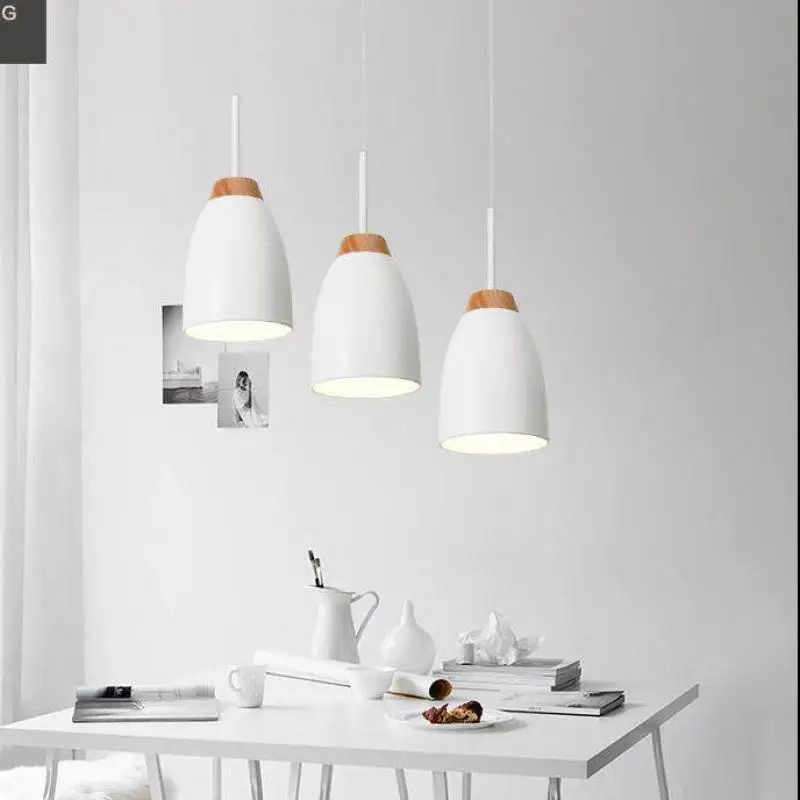Hanging 3 Pcs cord pendant lights for dining room Kitchen Lighting wood pendant lamp E27 Lamparas De Techo hotel led fixtures dar post modern led pendant lights fixtures crystal lampshade project lighting lamparas de techo lustre gold chrome hanging lamp