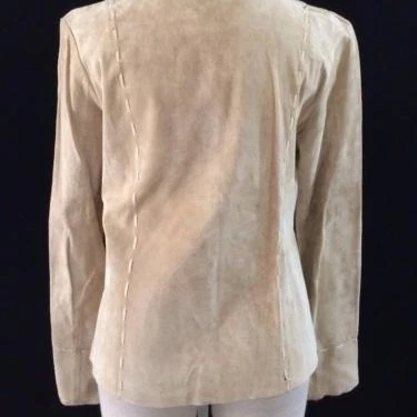 Wet Seal jacket womens size M medium tan 100% leather long sleeve (2)