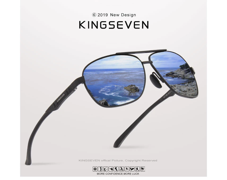 Kingseven Brand New Men Polarized Aluminum Sunglasses Uv400 Mirror Classic