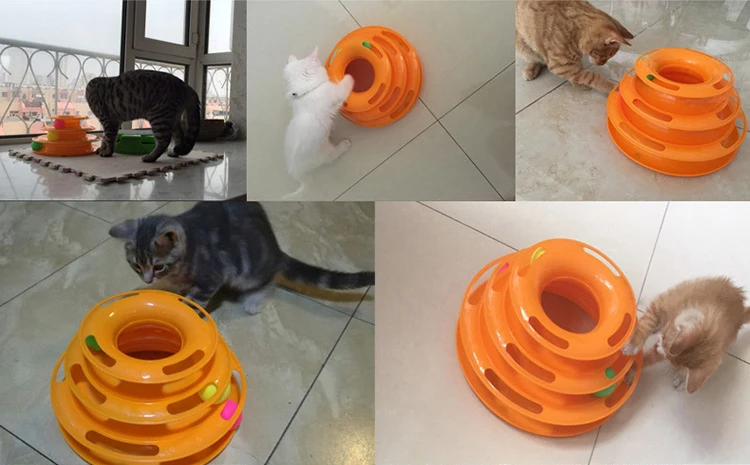 0 Cat Toys Intelligence Triple Play Disc