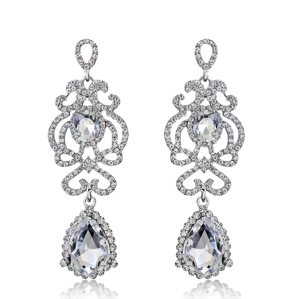 

Bride jewelry popular in Europe and America sparkling Earrings