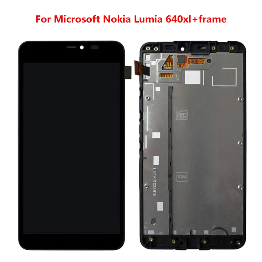 ЖК дисплей с сенсорным экраном и дигитайзером в сборе рамкой для Nokia Lumia 640xl 640